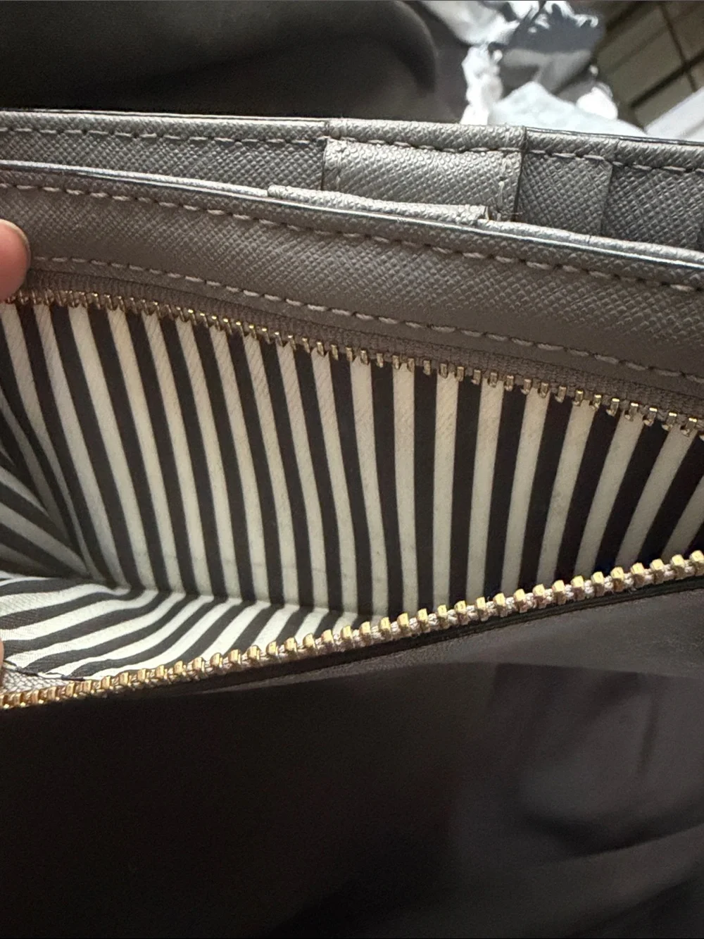 kate spade Two-Tone Light Gray & Gray Wallet